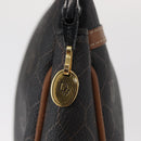 Christian Dior Honeycomb Canvas Clutch Bag PVC Black Gold Auth 151696-12