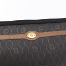Christian Dior Honeycomb Canvas Clutch Bag PVC Black Gold Auth 151696-13