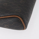 Christian Dior Honeycomb Canvas Clutch Bag PVC Black Gold Auth 151696-8