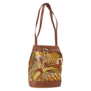 Salvatore Ferragamo Shoulder Bag Canvas Brown Gold Auth 151697-1