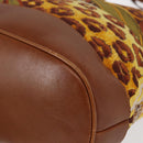 Salvatore Ferragamo Shoulder Bag Canvas Brown Gold Auth 151697-14