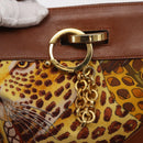 Salvatore Ferragamo Shoulder Bag Canvas Brown Gold Auth 151697-10