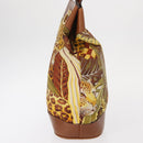 Salvatore Ferragamo Shoulder Bag Canvas Brown Gold Auth 151697-3