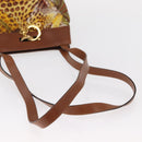 Salvatore Ferragamo Shoulder Bag Canvas Brown Gold Auth 151697-7