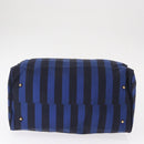 VALENTINO Shoulder Bag Canvas 2way Blue Gold Auth 151699-5