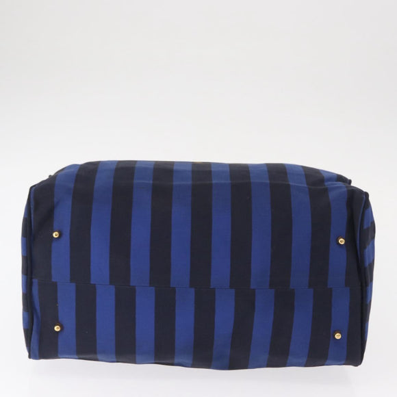 VALENTINO Shoulder Bag Canvas 2way Blue Gold Auth 151699