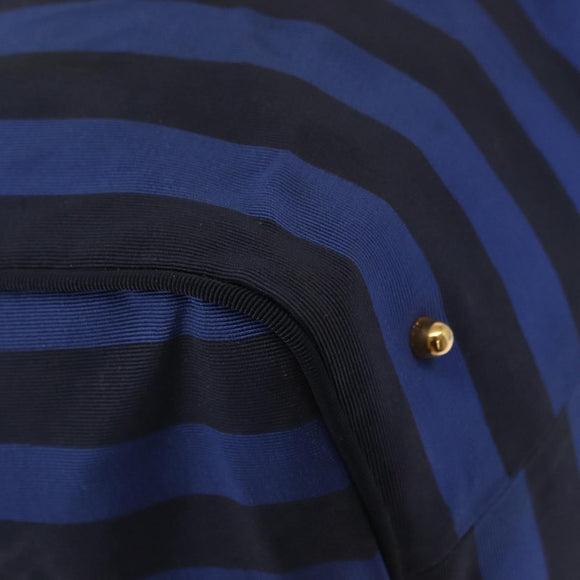 VALENTINO Shoulder Bag Canvas 2way Blue Gold Auth 151699