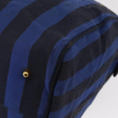 VALENTINO Shoulder Bag Canvas 2way Blue Gold Auth 151699-17