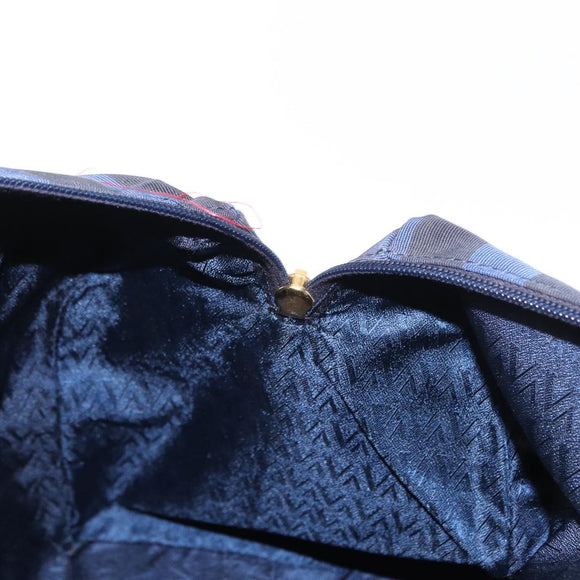 VALENTINO Shoulder Bag Canvas 2way Blue Gold Auth 151699