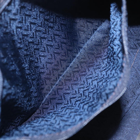 VALENTINO Shoulder Bag Canvas 2way Blue Gold Auth 151699