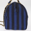 VALENTINO Shoulder Bag Canvas 2way Blue Gold Auth 151699-3