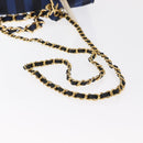 VALENTINO Shoulder Bag Canvas 2way Blue Gold Auth 151699-9