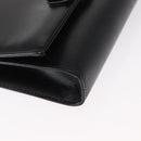 Salvatore Ferragamo Chain Shoulder Bag Leather Black Gold Auth 151702-9