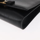 Salvatore Ferragamo Chain Shoulder Bag Leather Black Gold Auth 151702-14