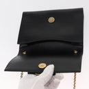 Salvatore Ferragamo Chain Shoulder Bag Leather Black Gold Auth 151702-10
