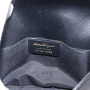 Salvatore Ferragamo Chain Shoulder Bag Leather Black Gold Auth 151702-12