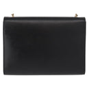 Salvatore Ferragamo Chain Shoulder Bag Leather Black Gold Auth 151702-2