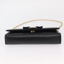 Salvatore Ferragamo Chain Shoulder Bag Leather Black Gold Auth 151702-5