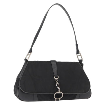 PRADA Shoulder Bag Nylon Black Silver Auth 151705