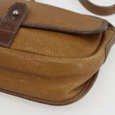 LOEWE Anagram Shoulder Bag Leather Beige Gold Auth 151706-9