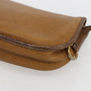 LOEWE Anagram Shoulder Bag Leather Beige Gold Auth 151706-15