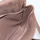 LOEWE Anagram Shoulder Bag Leather Beige Gold Auth 151706-17