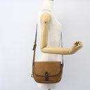 LOEWE Anagram Shoulder Bag Leather Beige Gold Auth 151706-19