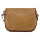 LOEWE Anagram Shoulder Bag Leather Beige Gold Auth 151706-2