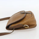 LOEWE Anagram Shoulder Bag Leather Beige Gold Auth 151706-3