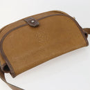 LOEWE Anagram Shoulder Bag Leather Beige Gold Auth 151706-6