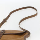 LOEWE Anagram Shoulder Bag Leather Beige Gold Auth 151706-8