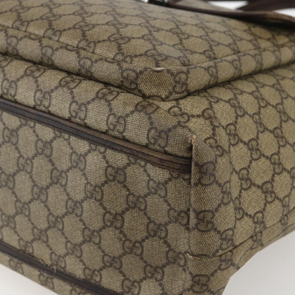 GUCCI GG Supreme Tote Bag PVC Beige Silver 108832 Auth 151708