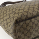 GUCCI GG Supreme Tote Bag PVC Beige Silver 108832 Auth 151708-16