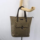 GUCCI GG Supreme Tote Bag PVC Beige Silver 108832 Auth 151708-23