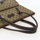 GUCCI GG Supreme Tote Bag PVC Beige Silver 108832 Auth 151708-7