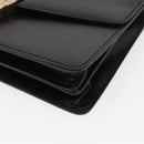 Salvatore Ferragamo Clutch Bag Leather Black Gold Auth 151716-10