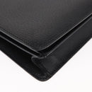 Salvatore Ferragamo Clutch Bag Leather Black Gold Auth 151716-11