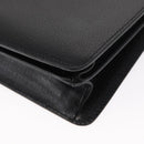 Salvatore Ferragamo Clutch Bag Leather Black Gold Auth 151716-12