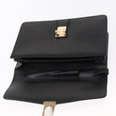 Salvatore Ferragamo Clutch Bag Leather Black Gold Auth 151716-14