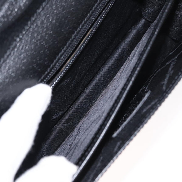 Salvatore Ferragamo Clutch Bag Leather Black Gold Auth 151716