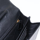 Salvatore Ferragamo Clutch Bag Leather Black Gold Auth 151716-20