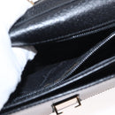 Salvatore Ferragamo Clutch Bag Leather Black Gold Auth 151716-21