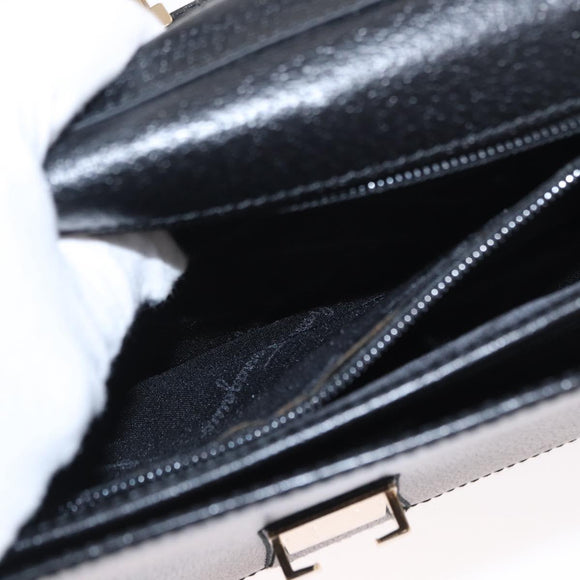 Salvatore Ferragamo Clutch Bag Leather Black Gold Auth 151716