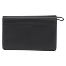 Salvatore Ferragamo Clutch Bag Leather Black Gold Auth 151716-3