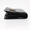 Salvatore Ferragamo Clutch Bag Leather Black Gold Auth 151716-4