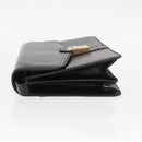 Salvatore Ferragamo Clutch Bag Leather Black Gold Auth 151716-5