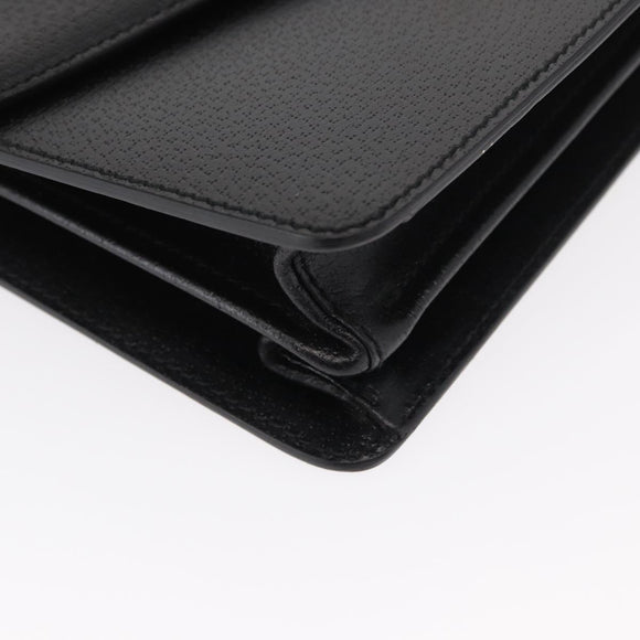 Salvatore Ferragamo Clutch Bag Leather Black Gold Auth 151716