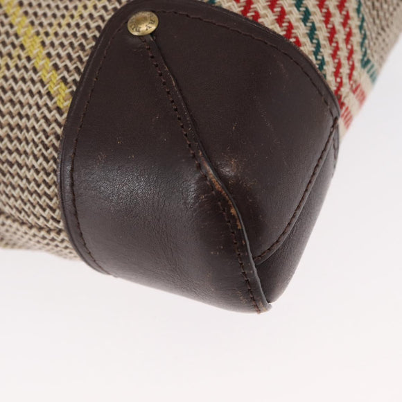 BURBERRY Nova Check Shoulder Bag Canvas Brown Gold Auth 151717