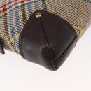 BURBERRY Nova Check Shoulder Bag Canvas Brown Gold Auth 151717-15