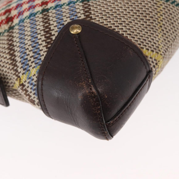 BURBERRY Nova Check Shoulder Bag Canvas Brown Gold Auth 151717